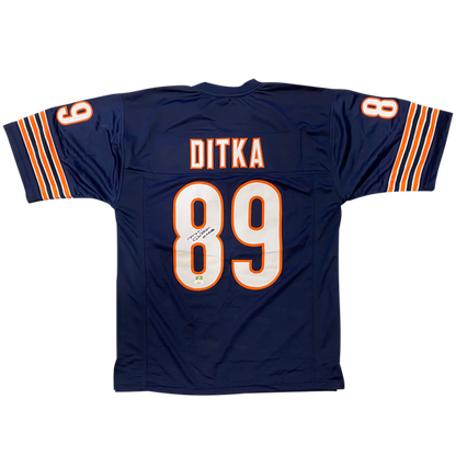 Mike Ditka Autographed Chicago (Navy Blue #89) Custom Jersey - JSA