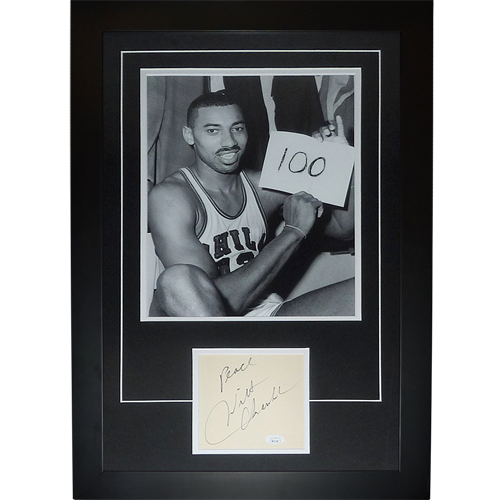 Wilt Chamberlain Autographed Philadelphia Warriors (100 Point Game) Deluxe Framed 11x14 Photo Tribute Piece - JSA