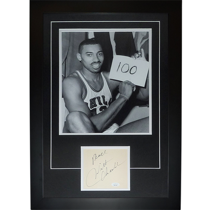 Wilt Chamberlain Autographed Philadelphia Warriors (100 Point Game) Deluxe Framed 11x14 Photo Tribute Piece - JSA