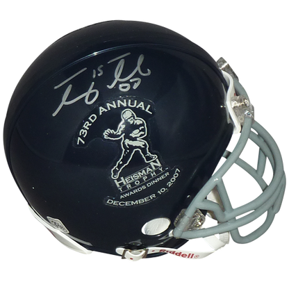 Tim Tebow Autographed 2007 Heisman Trophy Dinner (Navy) Mini Helmet w/ "07"- Very Rare - Tebow Holo