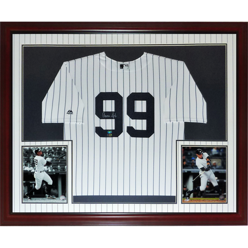 Aaron Judge Autographed New York Yankees (Pinstripe #99) Deluxe Framed Jersey - Fanatics
