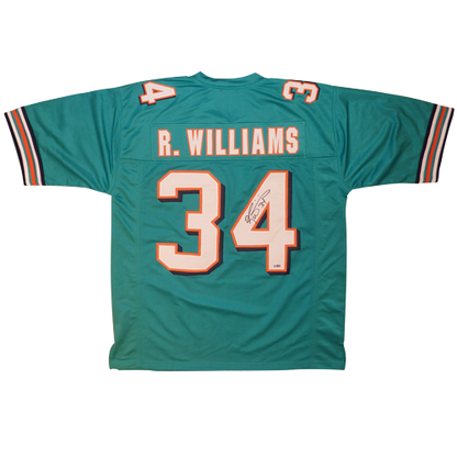 Ricky Williams Autographed Miami (Teal #34) Custom Jersey