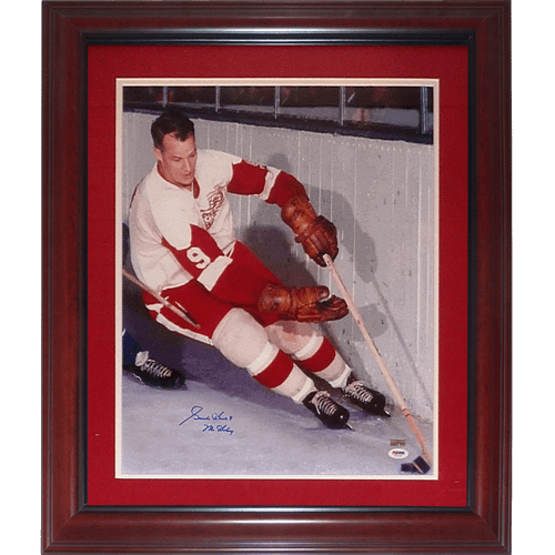 Gordie Howe Autographed Detroit Red Wings Deluxe Framed 16x20 Photo w/ "Mr Hockey" - JSA