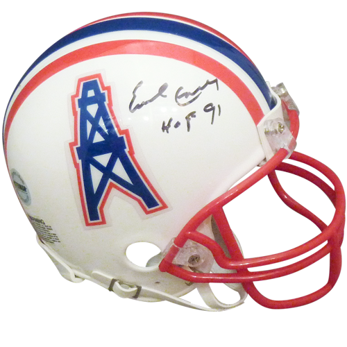 Earl Campbell Autographed Houston Oilers Mini Helmet w/ "HOF 91" - JSA