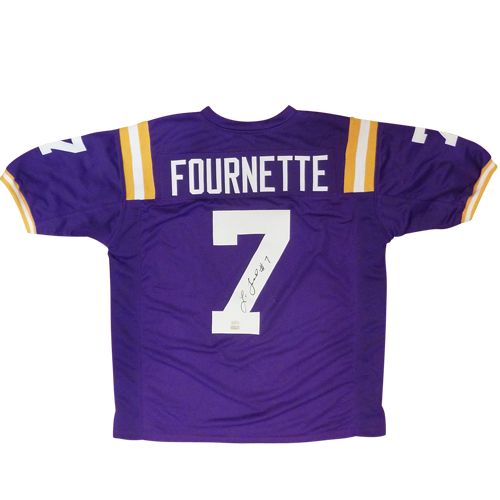 Leonard Fournette Autographed LSU Louisiana State Tigers (Purple #7) Custom Jersey - JSA