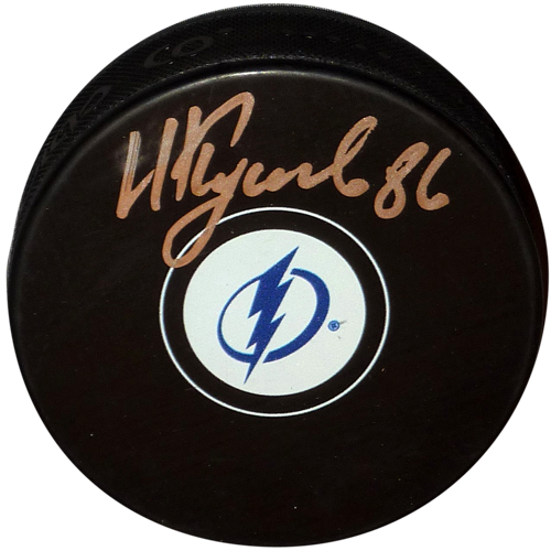 Nikita Kucherov Autographed Tampa Bay Lightning Logo Hockey Puck