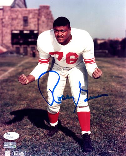 Roosevelt Rosey Grier Autographed New York Giants 8x10 Photo - JSA
