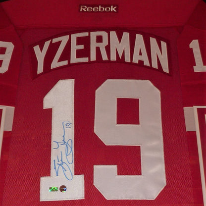 Steve Yzerman Autographed Detroit Red Wings (Red #19) Deluxe Framed Reebok Jersey - Stevie Y Authentics