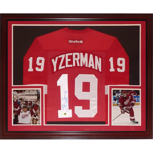 Steve Yzerman Autographed Detroit Red Wings (Red #19) Deluxe Framed Reebok Jersey - Stevie Y Authentics
