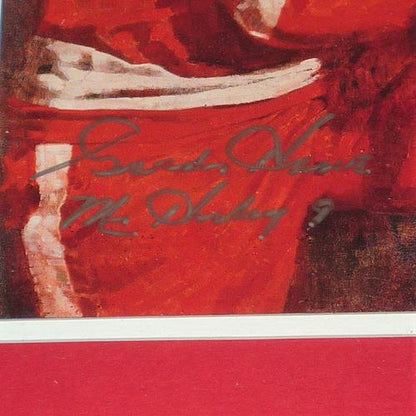 Gordie Howe Autographed Detroit Red Wings (Artwork) Deluxe Framed 8x10 with Nameplate - JSA