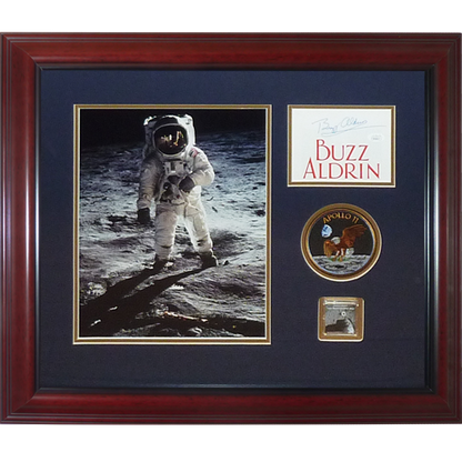 Buzz Aldrin Autographed Apollo 11 Moon Landing Deluxe Frame with Buzz Aldrin Autographed Apollo 11 Moon Landing Deluxe Frame with