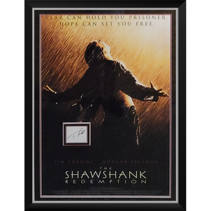 Shawshank Redemption Full-Size Movie Poster Deluxe Framed with Tim Robbins Autograph - JSA