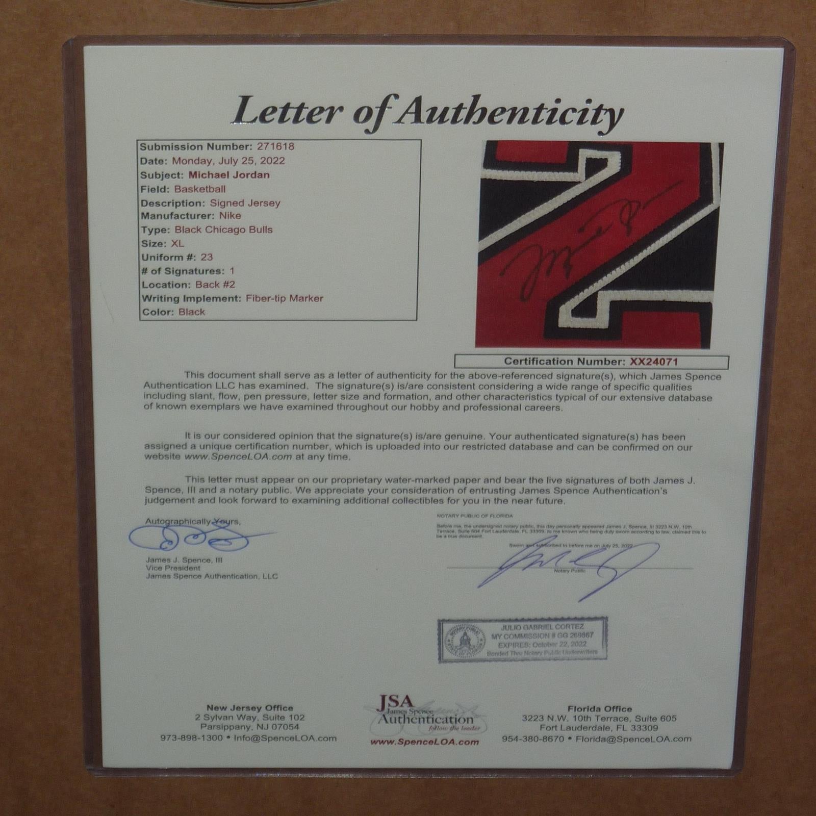 Michael Jordan Washington Wizards Autograph Signed Custom Framed 4