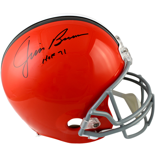 Jim Brown Autographed Cleveland Browns Deluxe Full-Size Replica Helmet w/ HOF 71 - TriStar