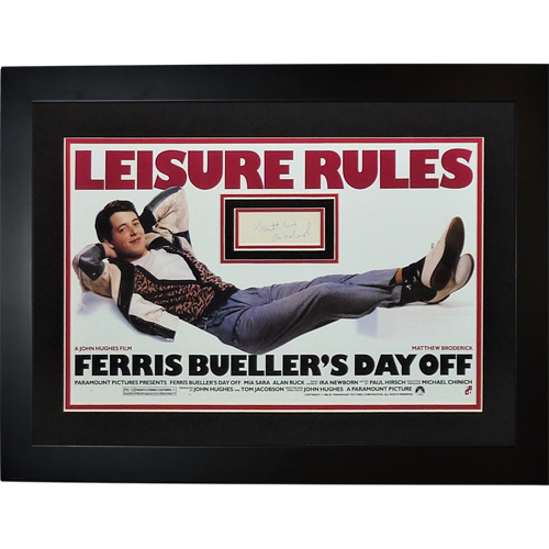 Matthew Broderick Autographed Ferris Buellers Day Off Deluxe Framed Movie Poster Piece - JSA