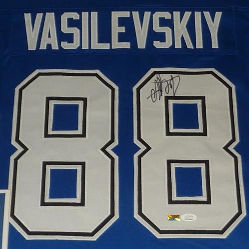 Andrei Vasilevskiy Autographed Tampa Bay Lightning (Blue #88) Deluxe Framed Jersey - JSA