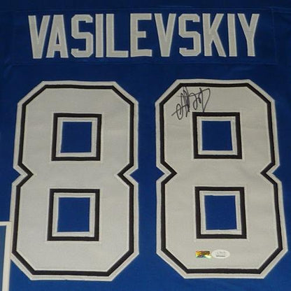 Andrei Vasilevskiy Autographed Tampa Bay Lightning (Blue #88) Deluxe Framed Jersey - JSA