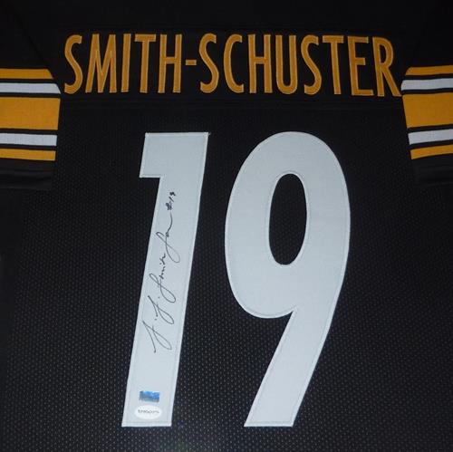 JuJu Smith-Schuster Autographed Pittsburgh (Black #19) Deluxe Framed Jersey - TSE