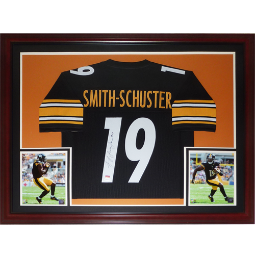 JuJu Smith-Schuster Autographed Pittsburgh (Black #19) Deluxe Framed Jersey - TSE