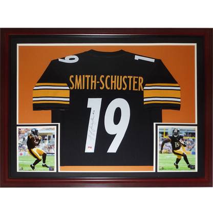 JuJu Smith-Schuster Autographed Pittsburgh (Black #19) Deluxe Framed Jersey - TSE