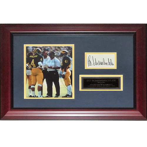 Bo Schembechler Autographed Michigan Wolverines Deluxe Framed Tribute Piece - JSA
