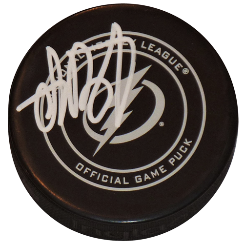Andrei Vasilevskiy Autographed Tampa Bay Lightning Official Game Puck in Cube - JSA Witness
