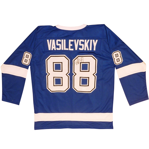Andrei Vasilevskiy Autographed Tampa Bay Vasi (Blue #88) Custom Hockey Jersey - JSA Witness