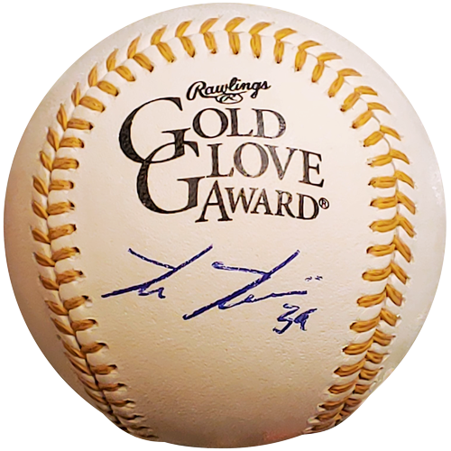 Kevin Kiermaier Autographed Official MLB Baseball Gold Glove Logo - JSA