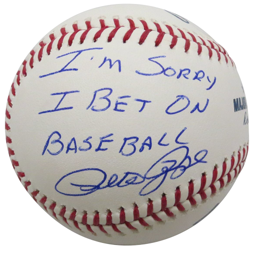 Pete Rose Autographed Official MLB Baseball w/ I'm Sorry I Bet On Baseball -