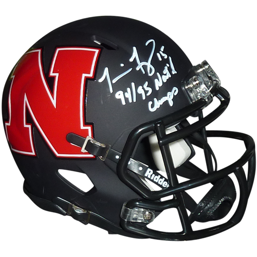 football and husker helmet Tommie Frazier Autographed Nebraska Huskers (Amp Alternate) Mini Helme – Palm Beach Autographs LLC