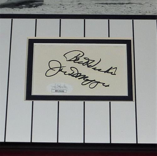 Joe DiMaggio Autographed New York Yankees Deluxe Framed 11x14 Photo with Cut Signature - JSA Letter