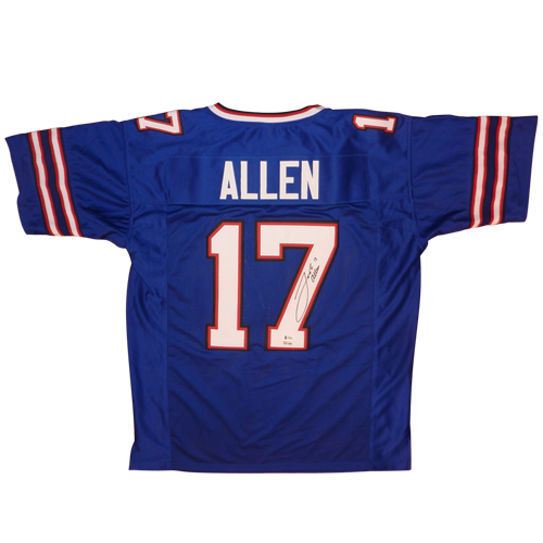 Josh Allen Autographed Buffalo (Blue #17) Custom Jersey - Beckett