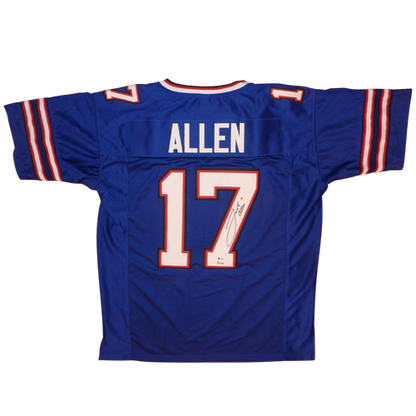 Josh Allen Autographed Buffalo (Blue #17) Custom Jersey - Beckett