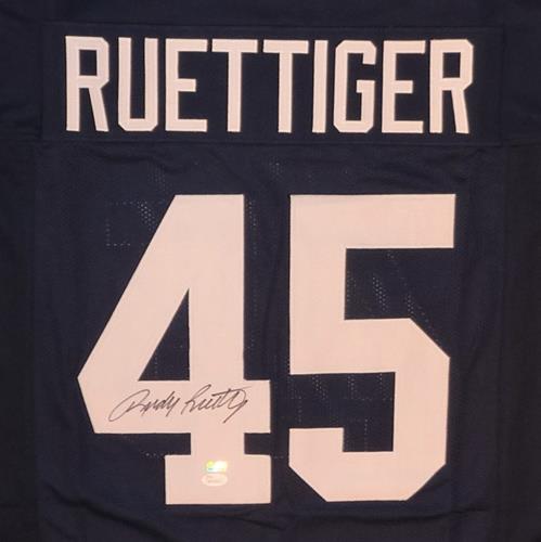 Rudy Ruettiger Autographed Notre Dame (Navy Blue #45) Custom Stitched Jersey