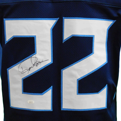 Derrick Henry Autographed Tennessee (Blue #22) Custom Jersey - JSA