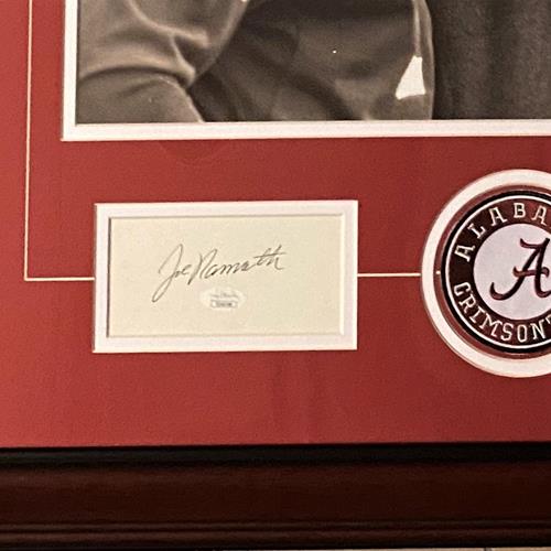 Paul Bear Bryant And Joe Namath Autographed Alabama Crimson Tide Deluxe Framed 16x20 Photo Piece - JSA