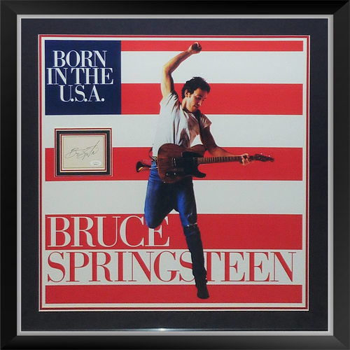 Bruce Springsteen Born in the USA 24x24 Concert Poster Deluxe Framed with Autograph - JSA Full Letter