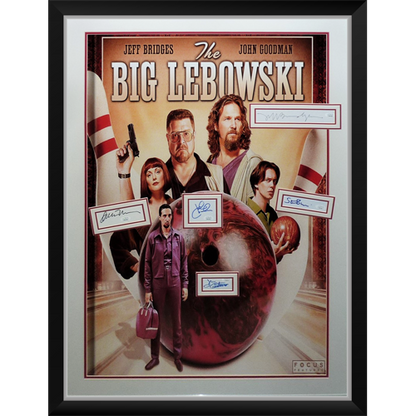 Big Lebowski Full-Size Movie Poster Deluxe Framed with Cast Autographs - JSA