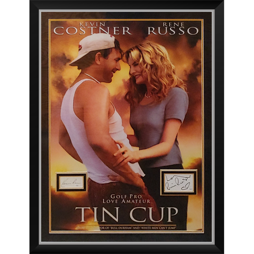 Tin Cup Full-Size Movie Poster Deluxe Framed with Kevin Costner And Rene Russo Autographs - JSA
