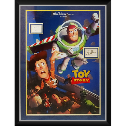 Toy Story Full-Size Movie Poster Deluxe Framed with Tom Hanks And Tim Allen Autographs - JSA