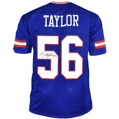 Lawrence Taylor Autographed New York Giants (Blue #56) Custom Jersey - JSA
