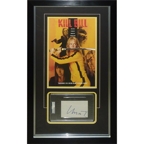 Kill Bill 11x17 Movie Poster Deluxe Framed with Uma Thurman Autograph - JSA