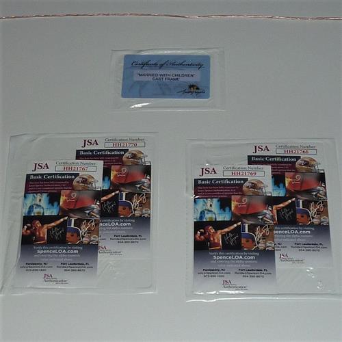 Married With Children TV Poster Deluxe Framed with All Cast Autographs - JSA