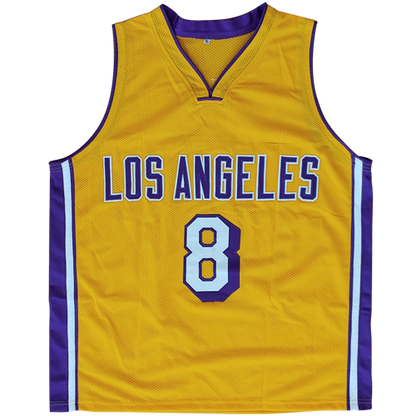 Kobe Bryant Autographed Los Angeles (Yellow #8) Custom Jersey - PSADNA, Beckett Letter