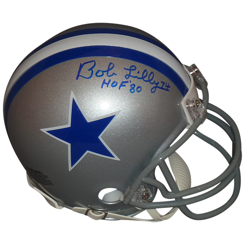Bob Lilly Autographed Dallas Cowboys (Throwback) Mini Helmet w/ HOF 80