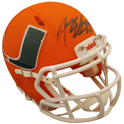 Jeremy Shockey Autographed Miami Hurricanes (AMP Alternate) Mini Helmet