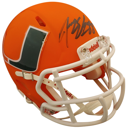 Jeremy Shockey Autographed Miami Hurricanes (AMP Alternate) Mini Helmet