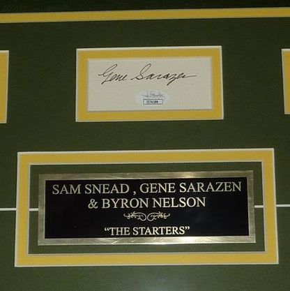 Sam Snead, Gene Sarazen And Byron Nelson Autographed Masters The Starters Deluxe Framed Piece - JSA
