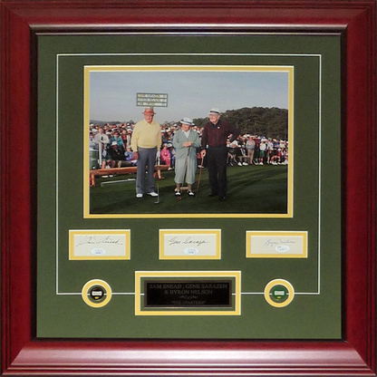 Sam Snead, Gene Sarazen And Byron Nelson Autographed Masters The Starters Deluxe Framed Piece - JSA