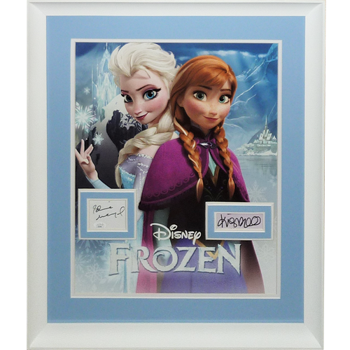 Frozen 16x20 Movie Poster Deluxe Framed with Idina Menzel And Kristen Bell Autographs - JSA